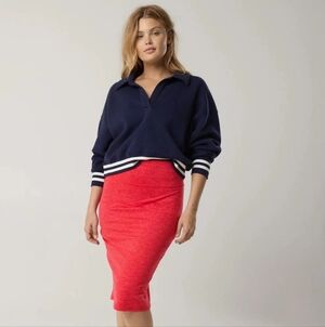 Offline by Aerie The Hugger Midi Skirt -red